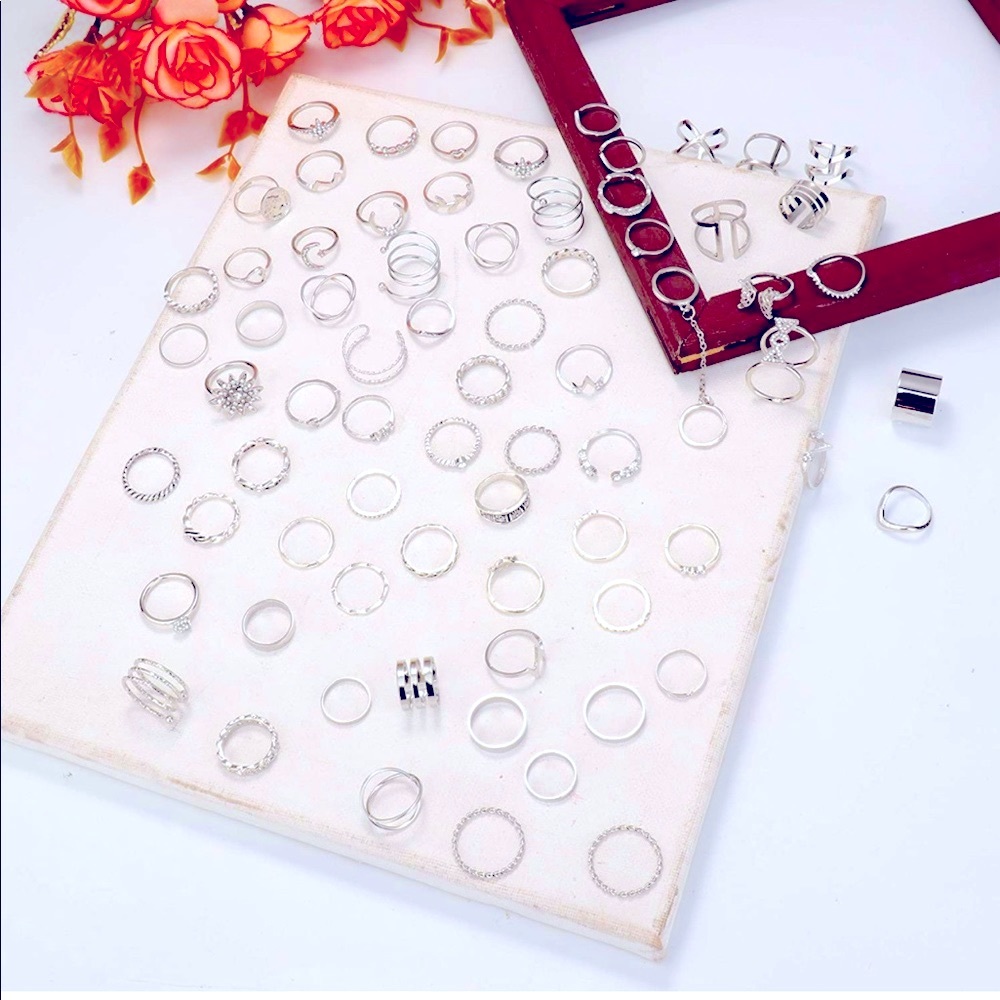 70 piece ring set, cute! You get all items.